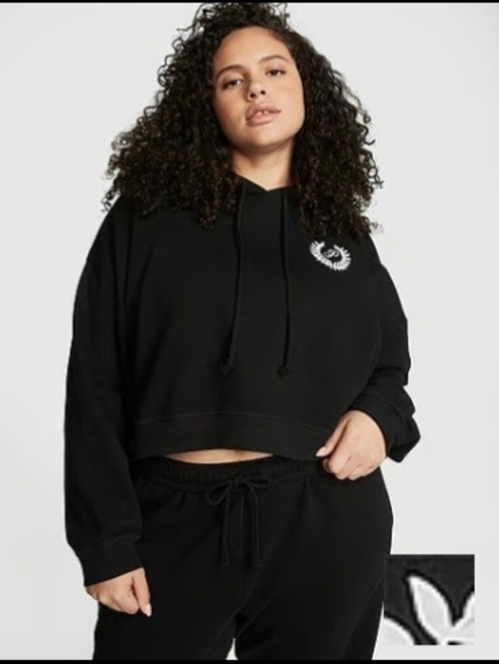 PINK Victorias Secret Ivy Fleece Cropped Hoodie Size M